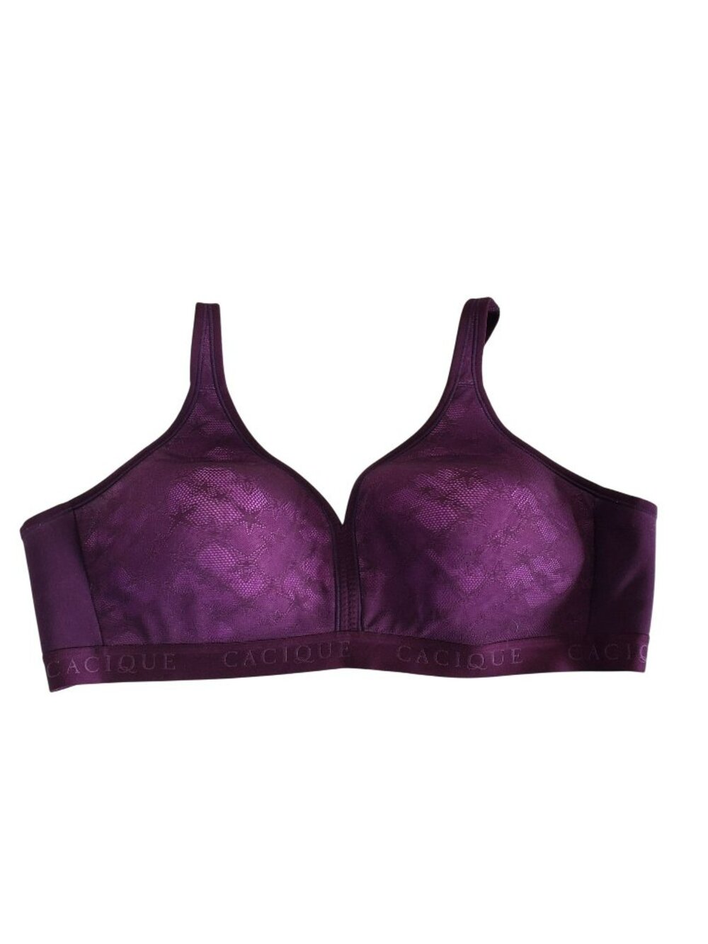 Cacique Purple Star Print Bra 46C FLAW